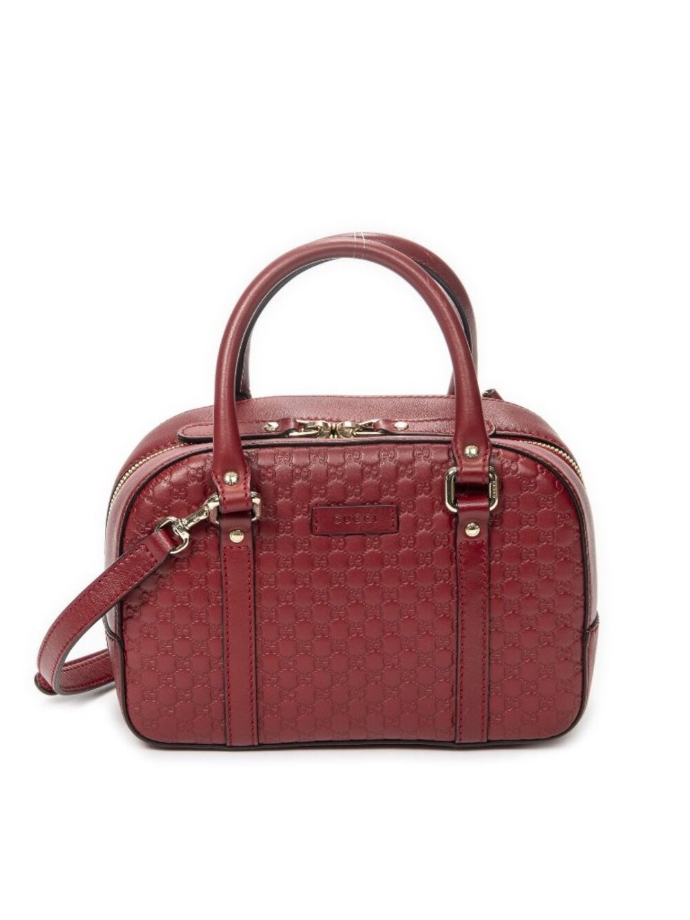Gucci Small Boston Crossbody Brown Micro Guccissima Leather